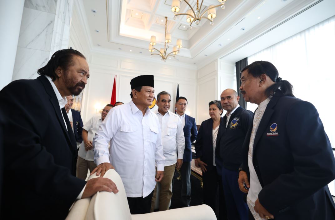 Prabowo Subianto Bertemu Surya Paloh di Menara NasDem: Saya Hadir untuk Memberikan Penghormatan