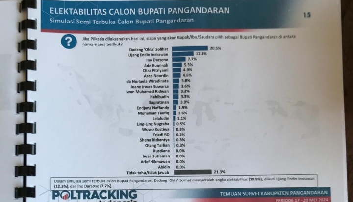 Dadang Solihat Memuncaki Polling Pilkada 2024