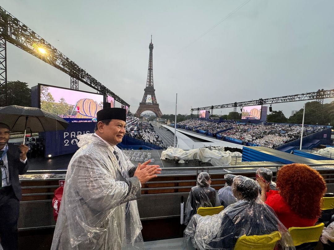 Prabowo Subianto Beri Semangat Kontingen Indonesia di Opening Ceremony Olimpiade Paris 2024